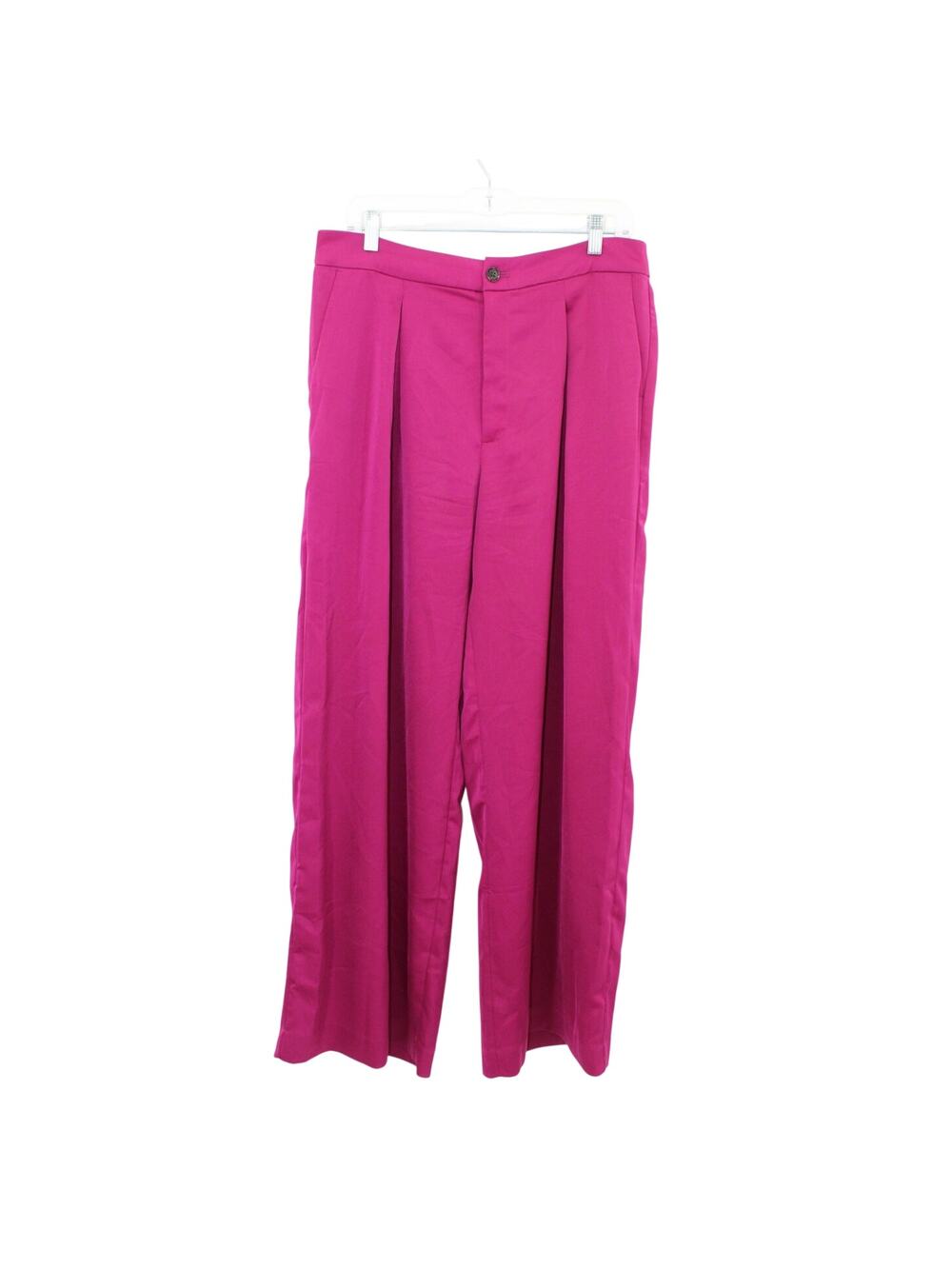 Banana Republic Wide Leg Pleated Trousers Size 12 Magenta Pink